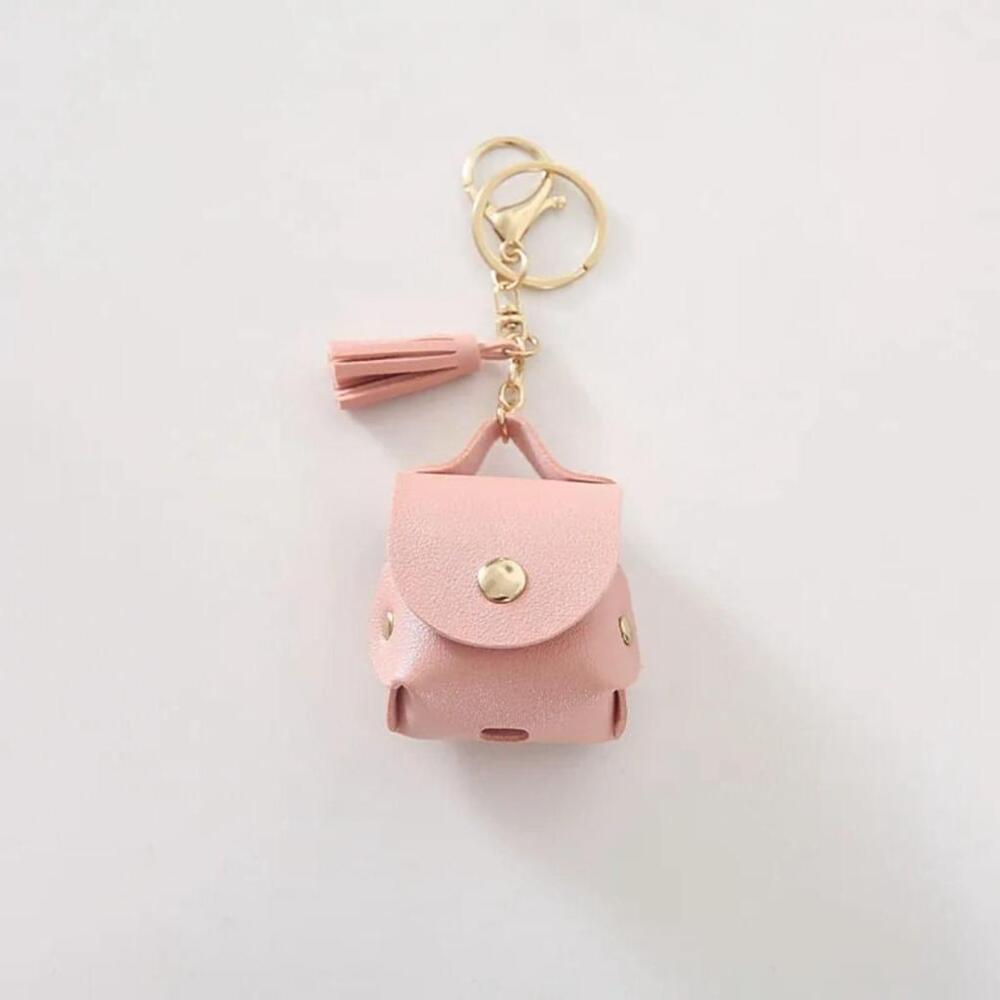 Earbud Case Keychain In Pink